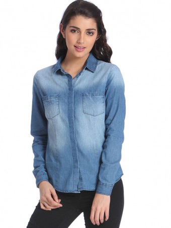 baggy denim shirt