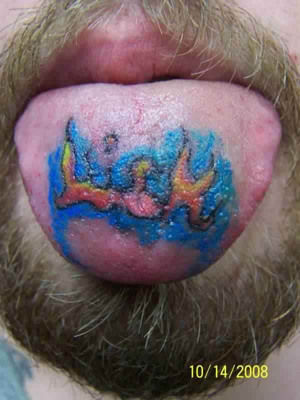 lick tongue tattoo designs for women