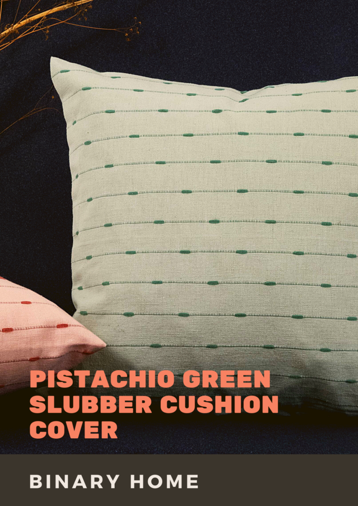 pistachio green slubber cushion cover