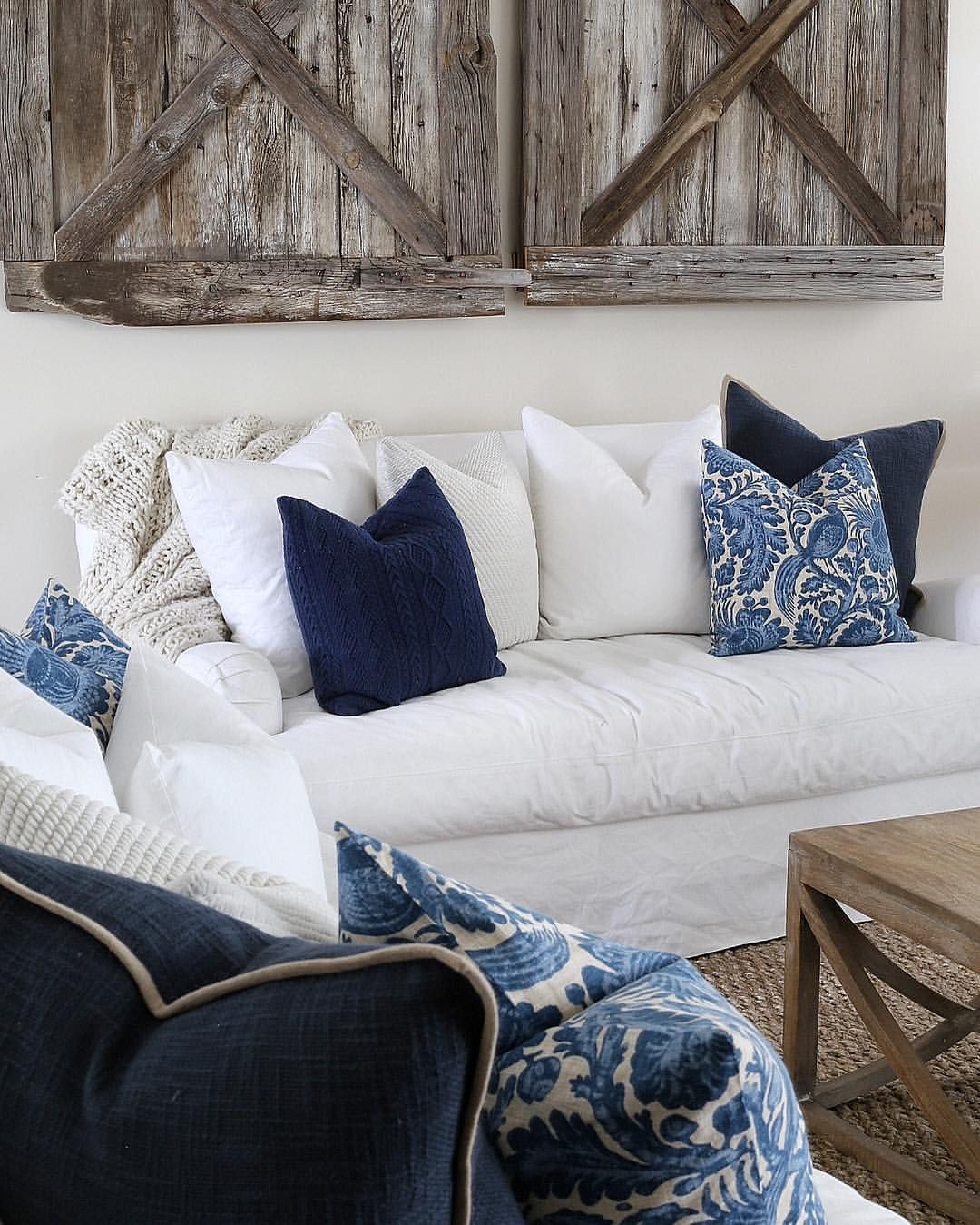 white and blue sofa interior design