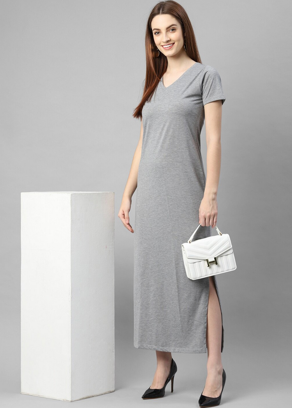 grey maxi dress