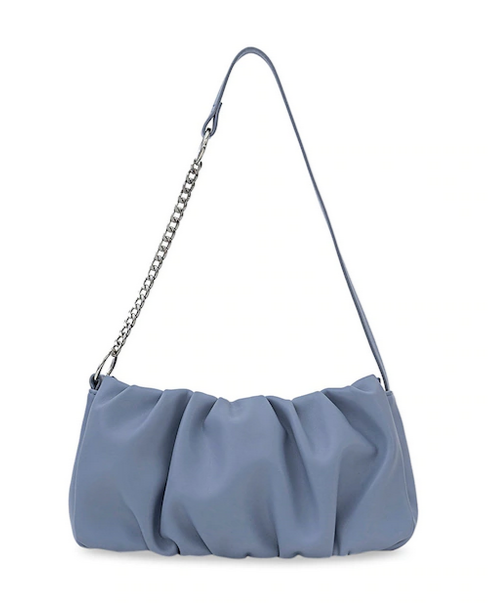 Blue Solid Soft-Gathered Shoulder Bag