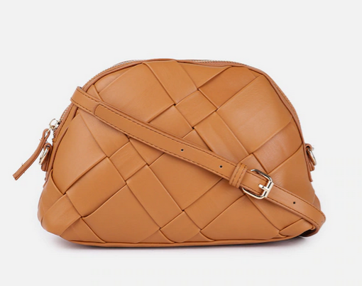 Tan Brown Self-Design Shoulder Bag