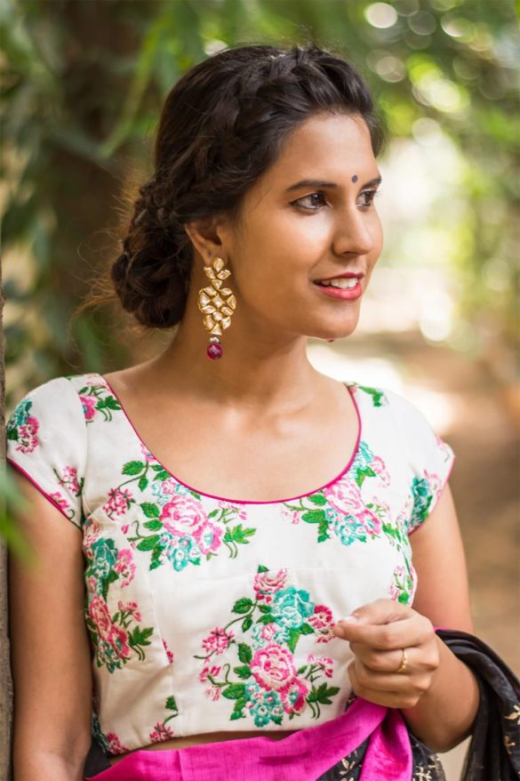 Top 25 options on floral saree blouse designs - Baggout