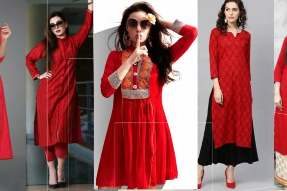 different ways to style a red kurti