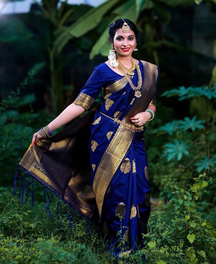Party Wear Border Bridal Nauvari Silk Saree, With blouse piece, 9 m