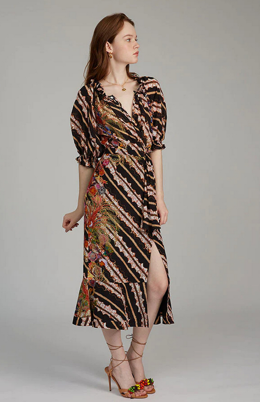 Olivia Dress in Shibori Adorning Print
