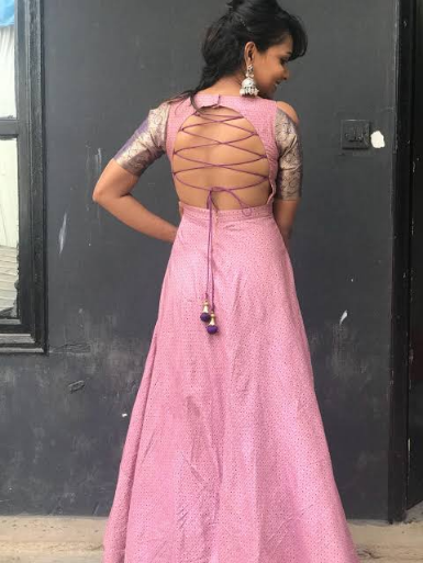 Latest Designer Long Dress With Shrug Set For Girls 2022