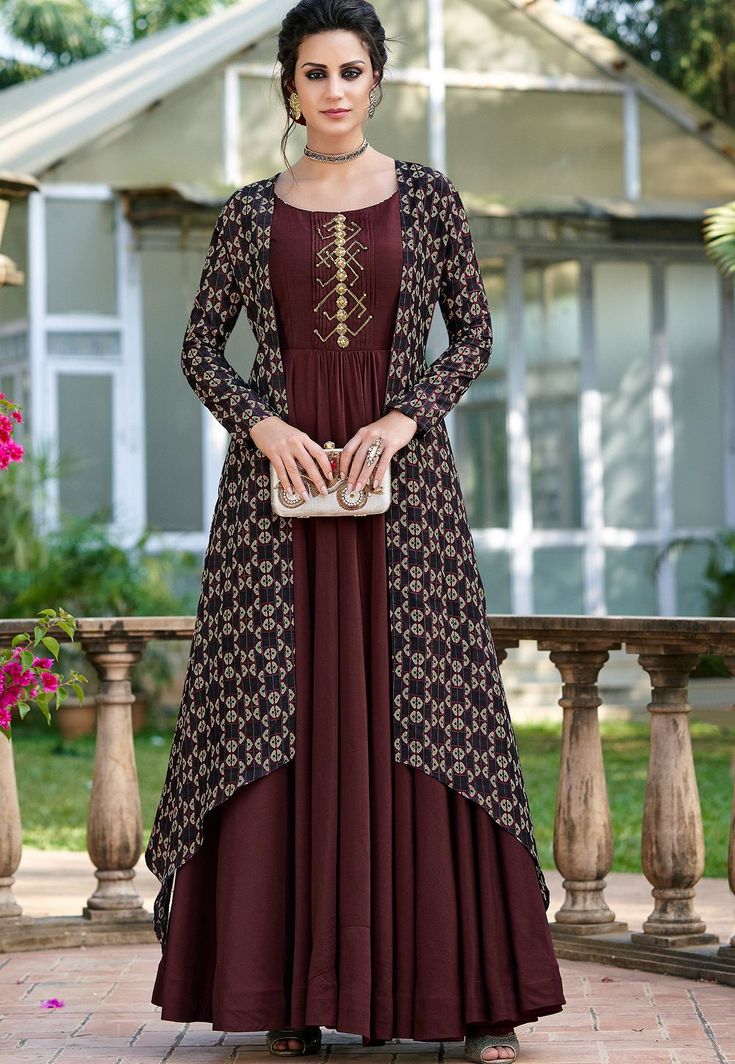 Embroidered Long Flair Kurti With Jacket at Best Price in Surat | H K  Fashion