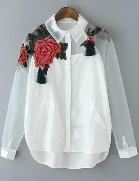 EMBROIDERED ORGANZA TOP