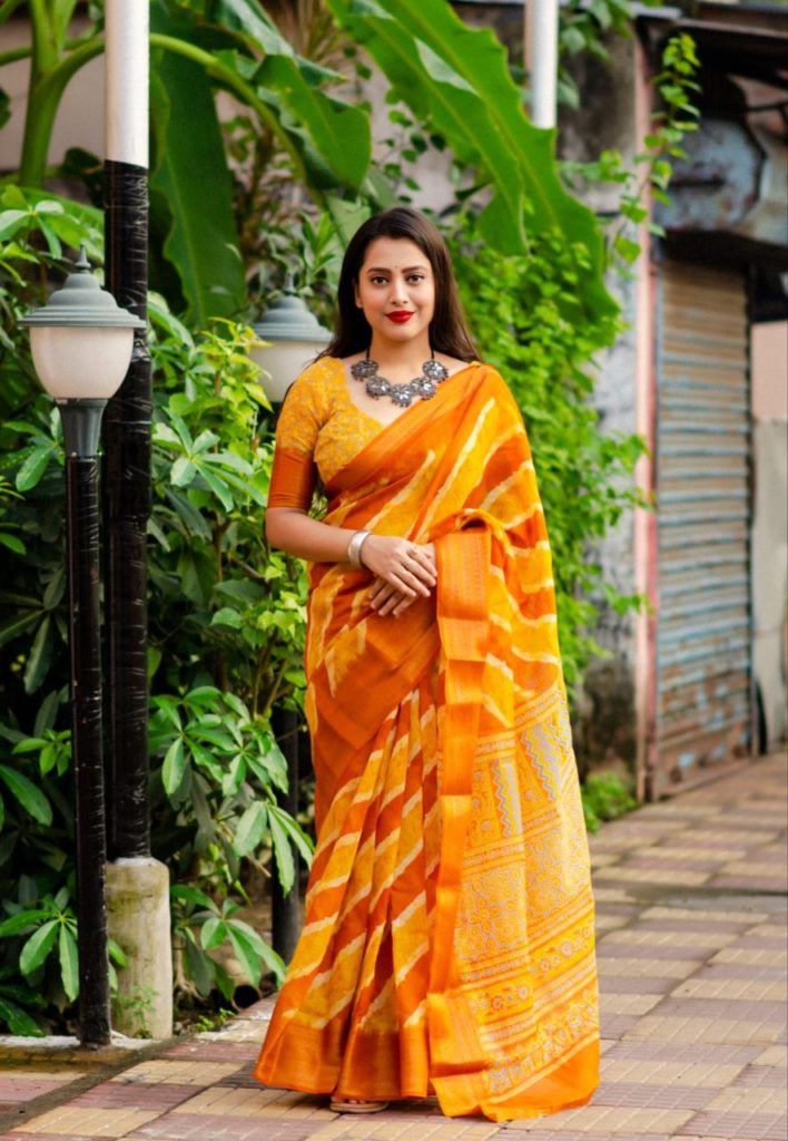 cotton leheriya saree designs