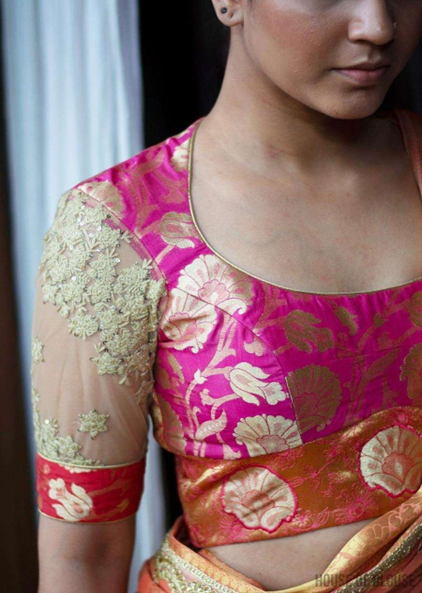 Netted Brocade Blouse designs 