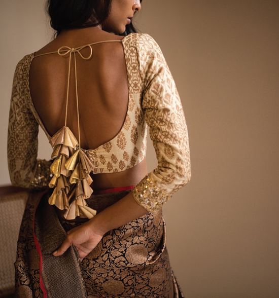 Tassel Dori At the Backside brocade blouse designs