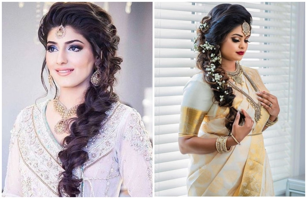 The Basic Half-Braid on the Side hair styles for saree