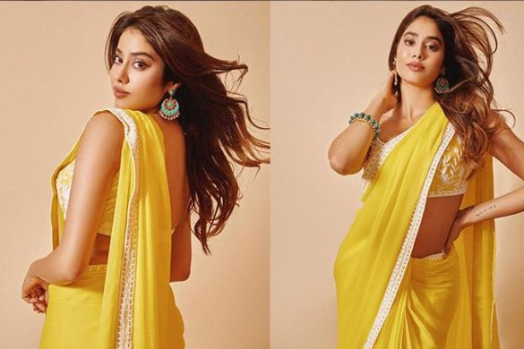 yellow saree looks for party