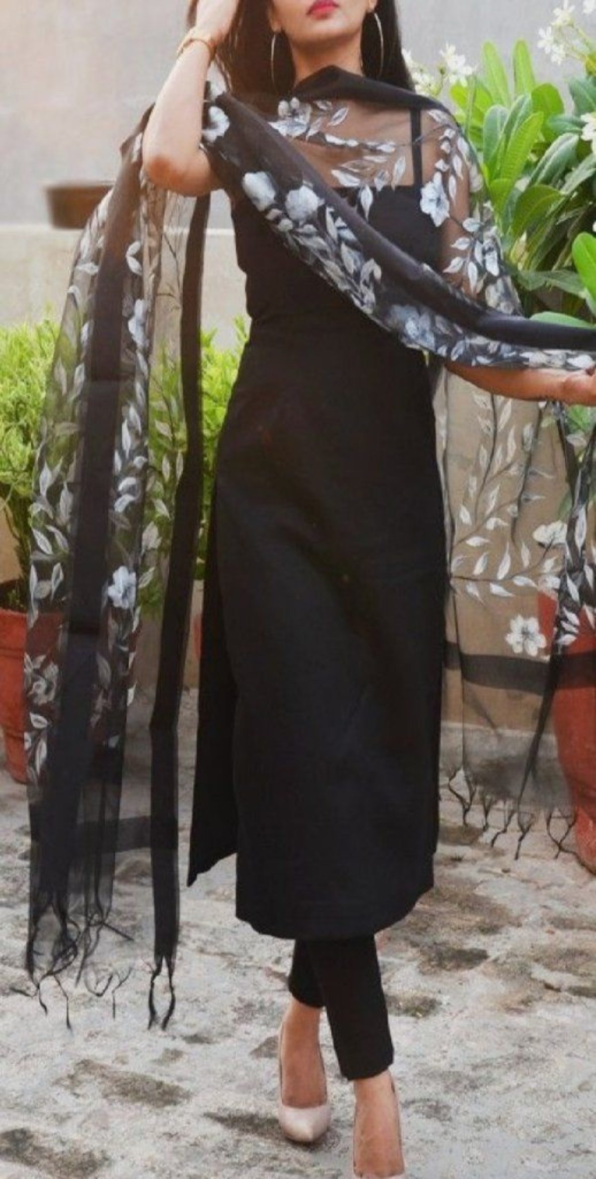 Trendy Fashionable Black Kurti With Pant Set