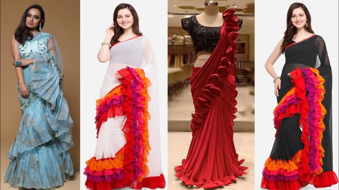 ruffle saree blouse designs